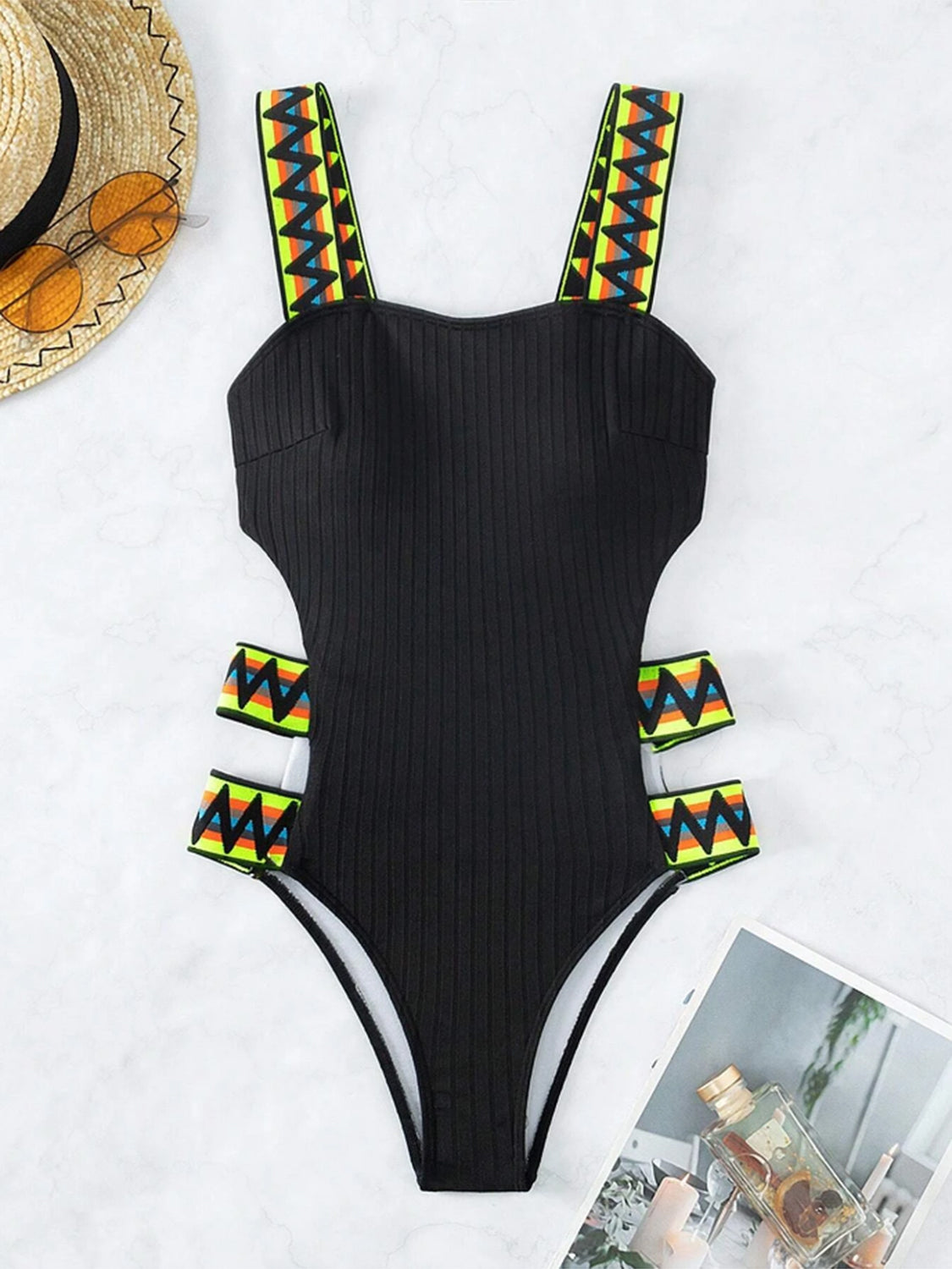 
                  
                    Cutout Wide Strap One-Piece Swimwear
                  
                