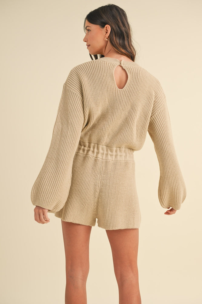 
                  
                    Round Neck Long Sleeve Sweater Romper
                  
                