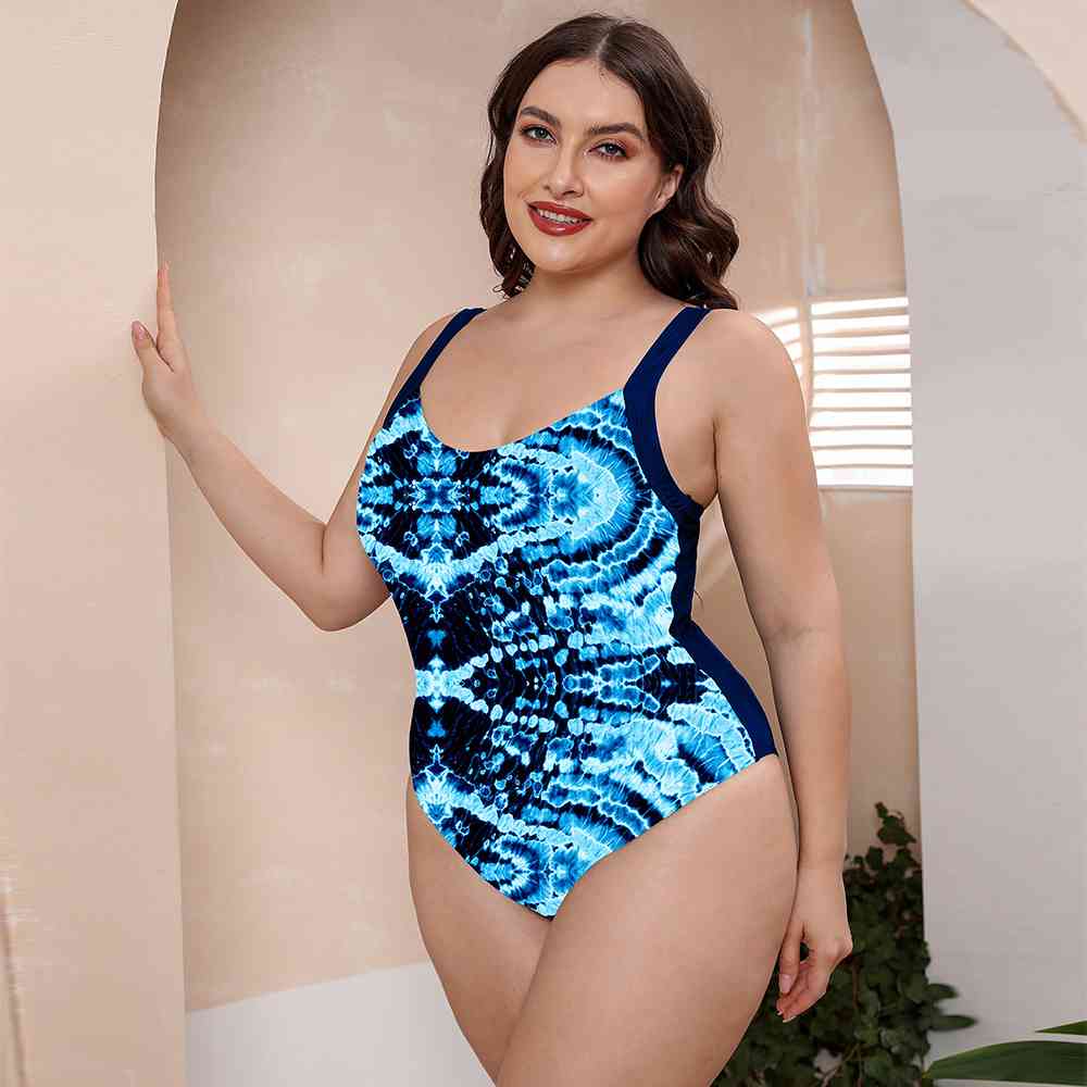 
                  
                    Printed Scoop Neck Sleeveless One-Piece Swimsuit
                  
                