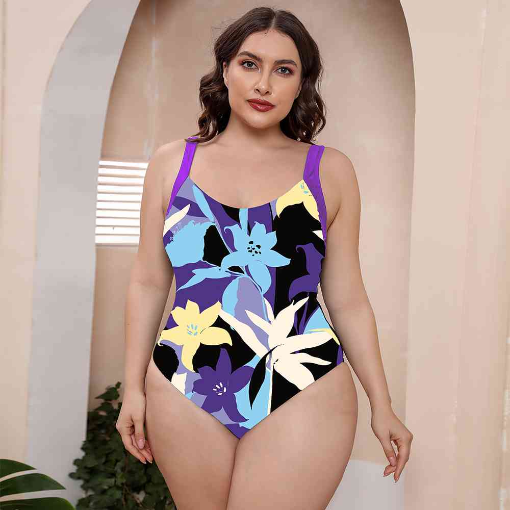 
                  
                    Printed Scoop Neck Sleeveless One-Piece Swimsuit
                  
                