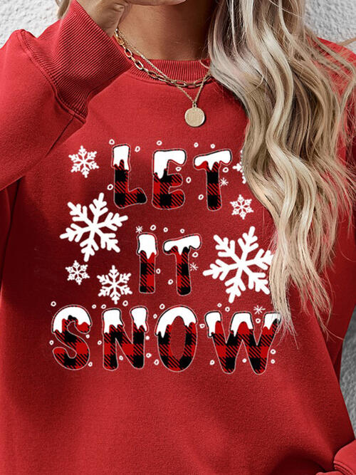 
                  
                    LET IT SNOW Round Neck Long Sleeve Sweatshirt
                  
                