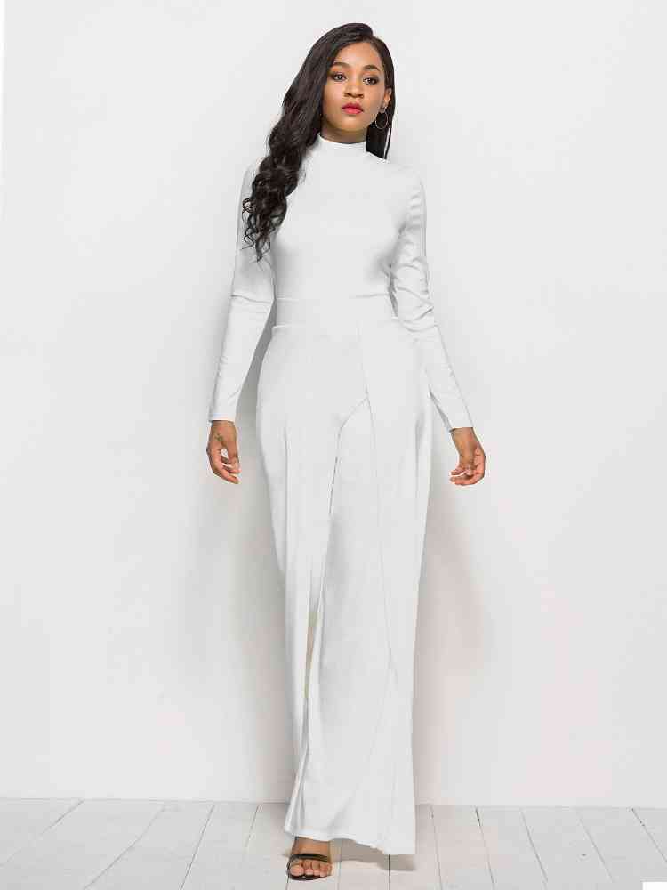 
                  
                    Long Sleeve Mock Neck Wide Leg Jumpsuit
                  
                