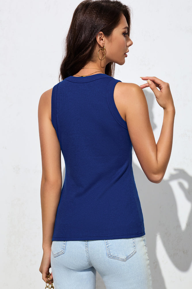 
                  
                    Round Neck Sleeveless Tank
                  
                