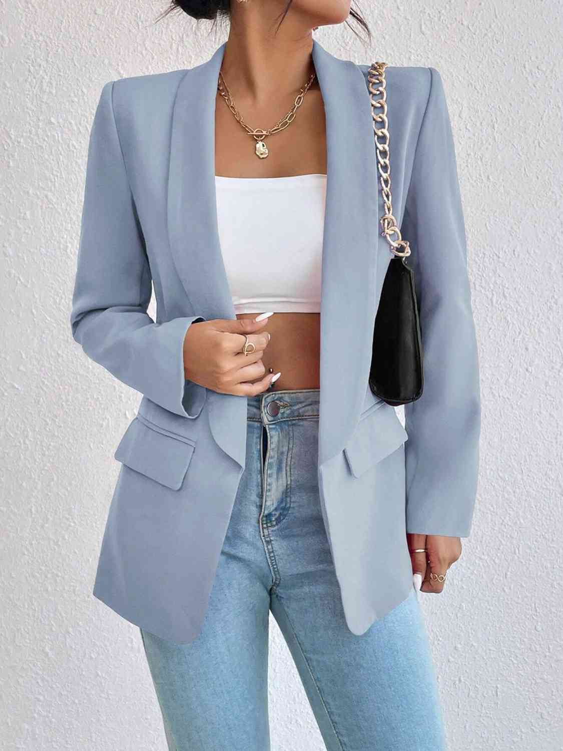 
                  
                    Shawl Collar Long Sleeve Blazer
                  
                