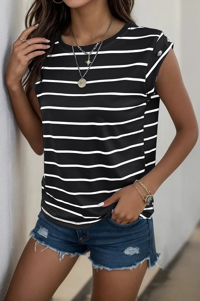 
                  
                    Decorative Button Round Neck T-Shirt
                  
                