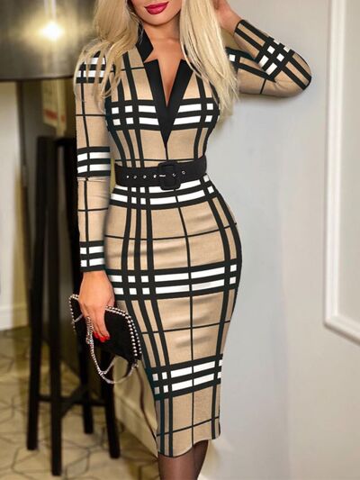 
                  
                    Printed Notched Long Sleeve Wrap Dress
                  
                