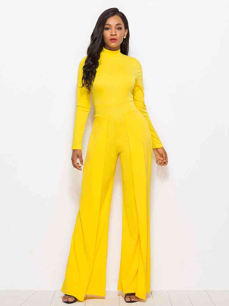 
                  
                    Long Sleeve Mock Neck Wide Leg Jumpsuit
                  
                