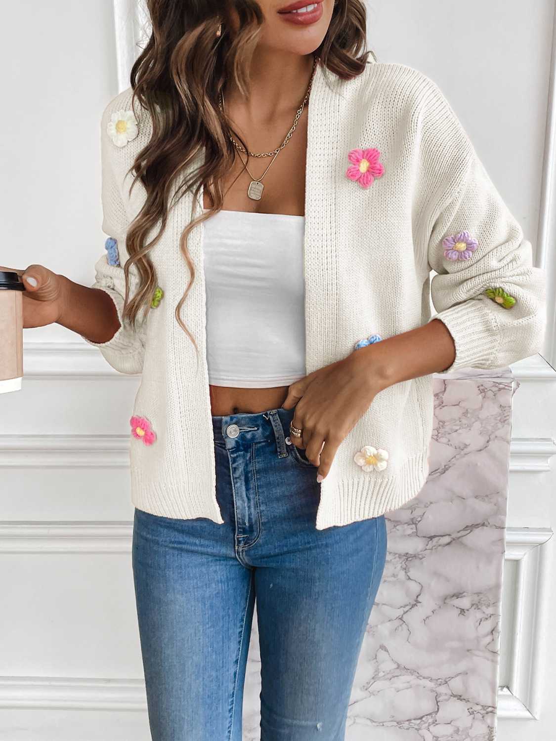 
                  
                    Floral Long Sleeve Open Front Cardigan
                  
                