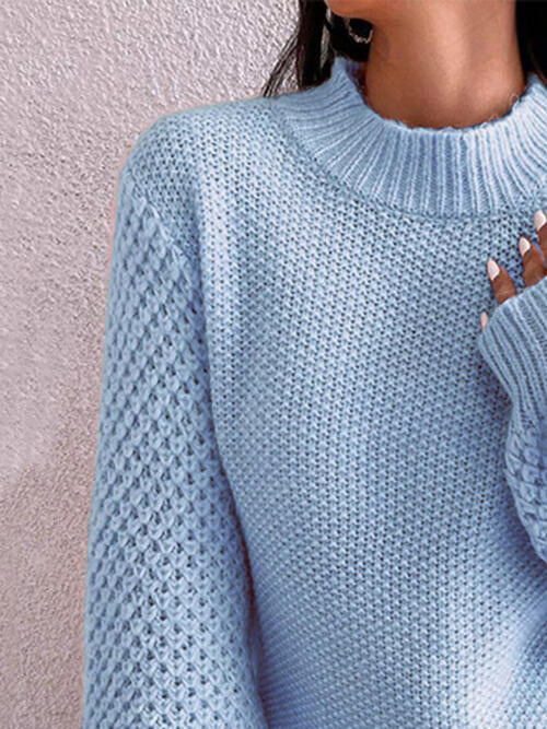 
                  
                    Openwork Mock Neck Long Sleeve Sweater
                  
                