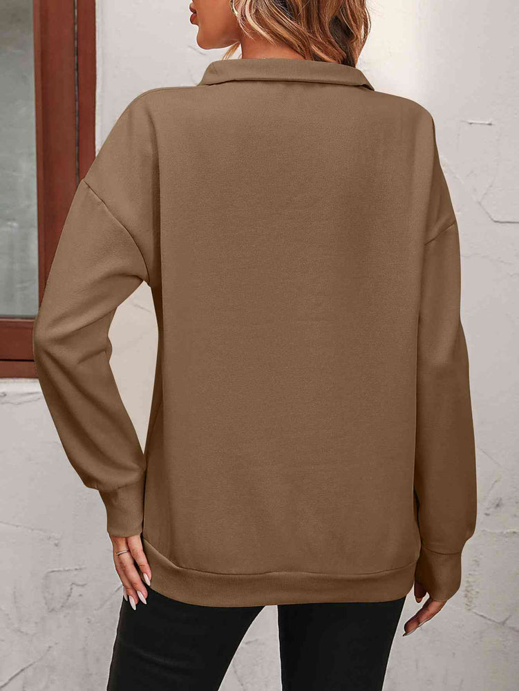 
                  
                    Zip-Up Dropped Shoulder Sweatshirt
                  
                