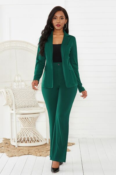 
                  
                    Lapel Collar Long Sleeve Blazer and Pants Set
                  
                