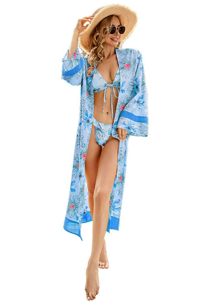 
                  
                    Floral Open Front Duster Cover Up
                  
                