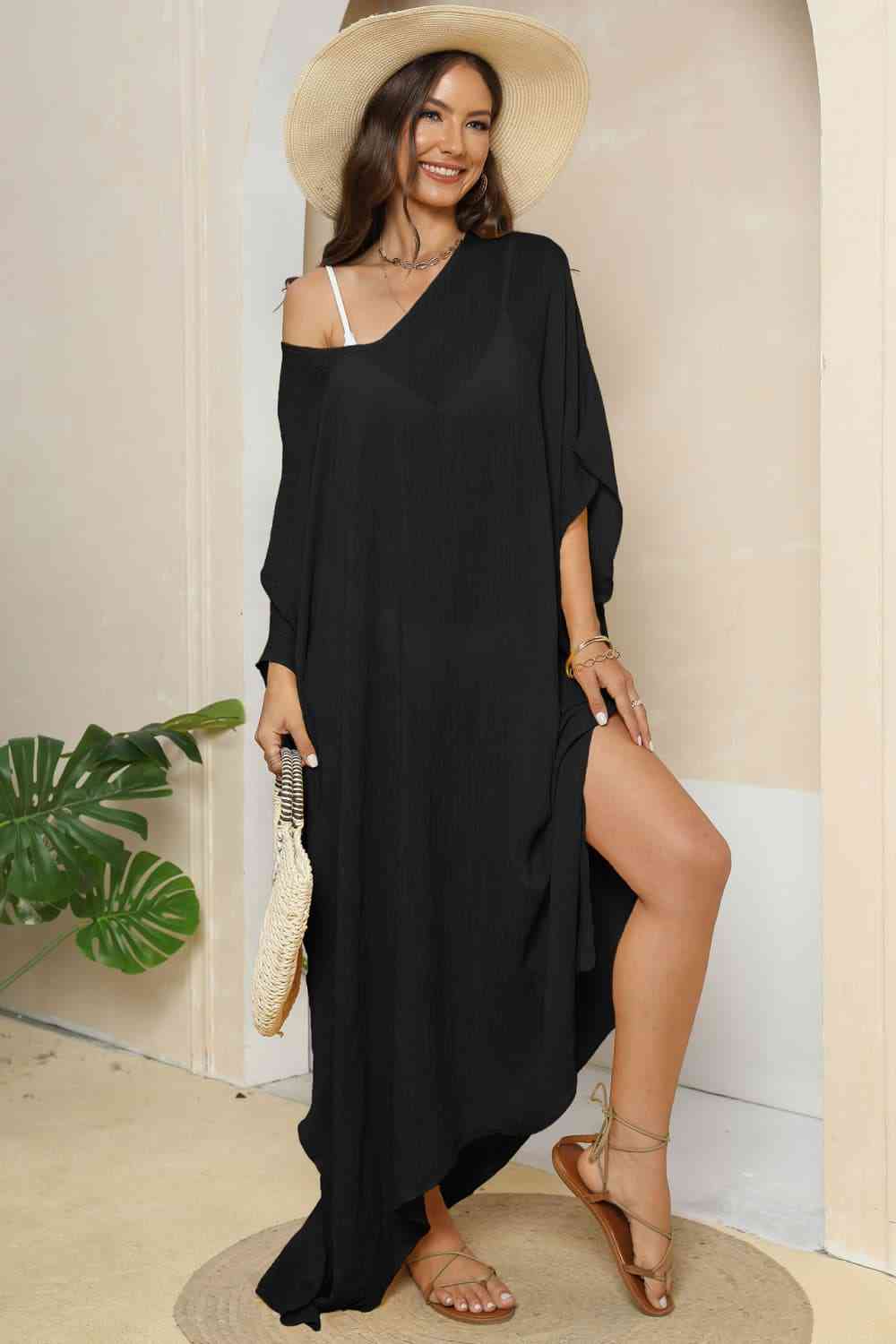 
                  
                    V-Neck Three-Quarter Sleeve Cover-Up
                  
                