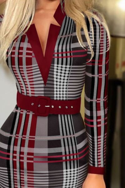 
                  
                    Printed Notched Long Sleeve Wrap Dress
                  
                