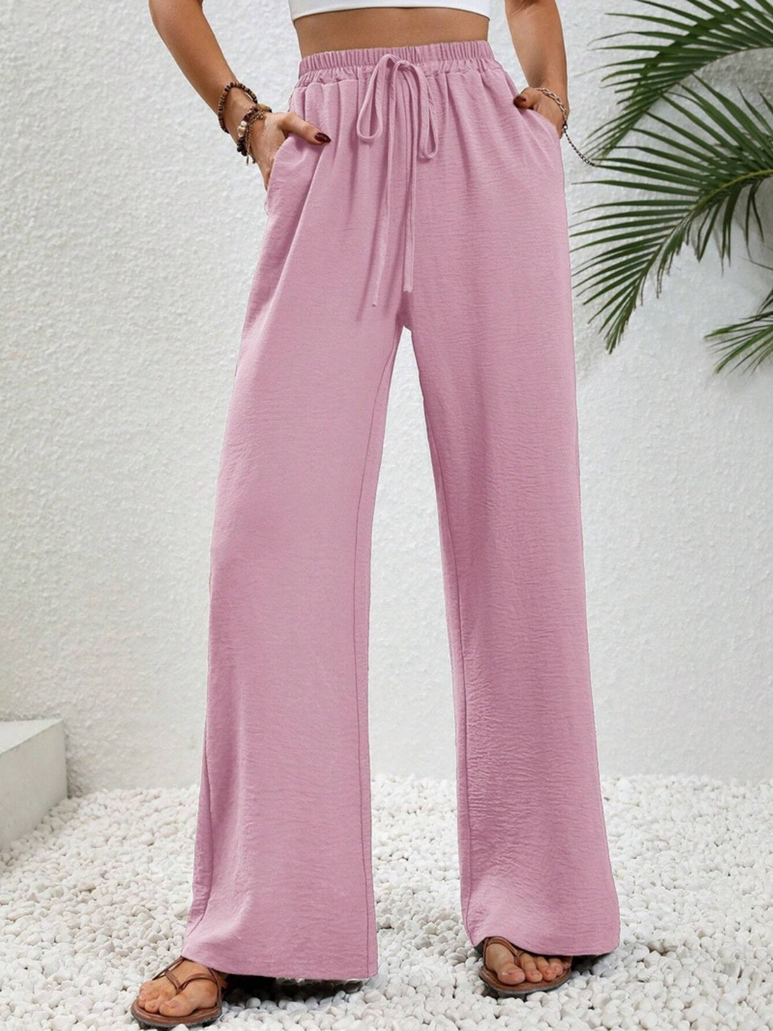 
                  
                    Wide Leg Drawstring Pants
                  
                