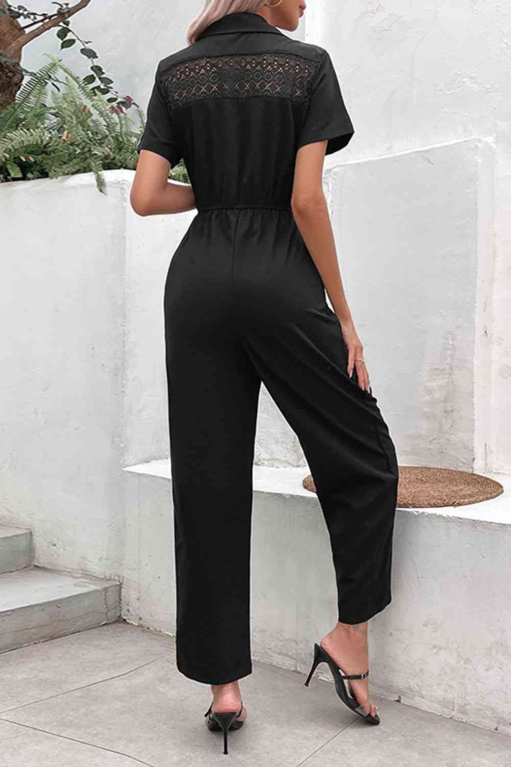 
                  
                    Collared Neck Short Sleeve Jumpsuit
                  
                