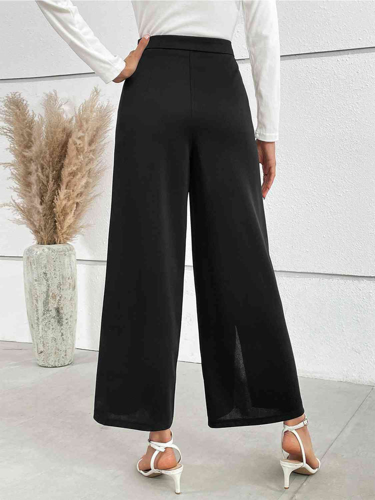 
                  
                    Chain Detail Slit Straight Pants
                  
                