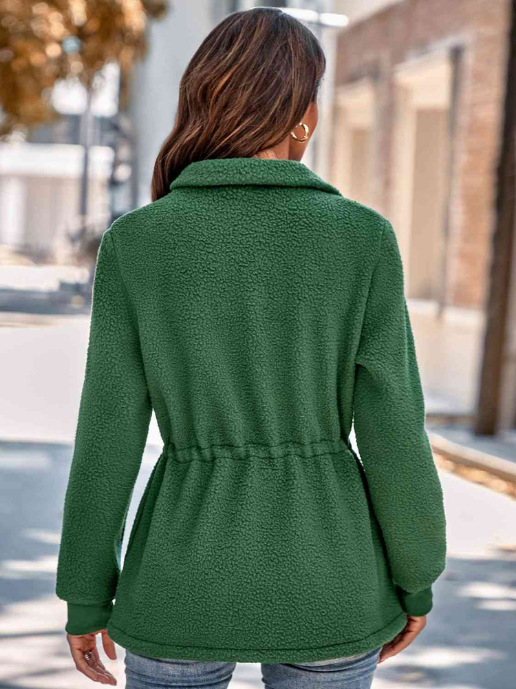 
                  
                    Drawstring Waist Zip-Up Fleece Jacket
                  
                