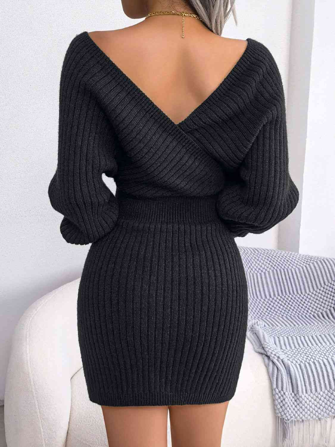 
                  
                    Rib-Knit Dolman Sleeve Sweater Dress
                  
                