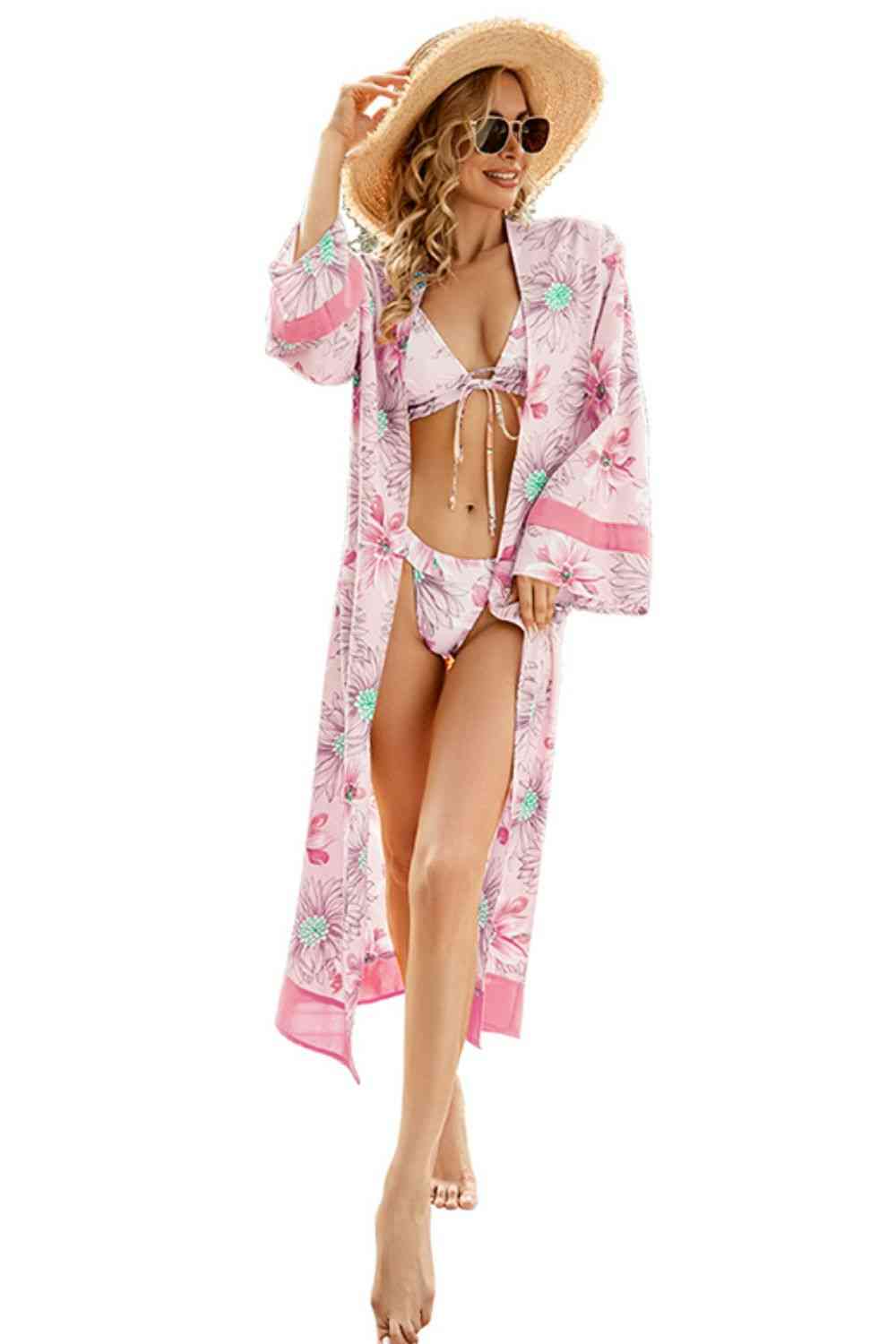 
                  
                    Floral Open Front Duster Cover Up
                  
                