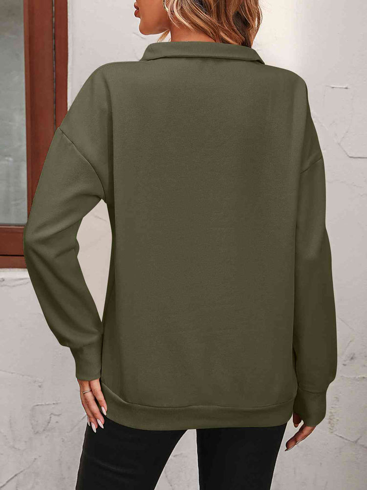 
                  
                    Zip-Up Dropped Shoulder Sweatshirt
                  
                