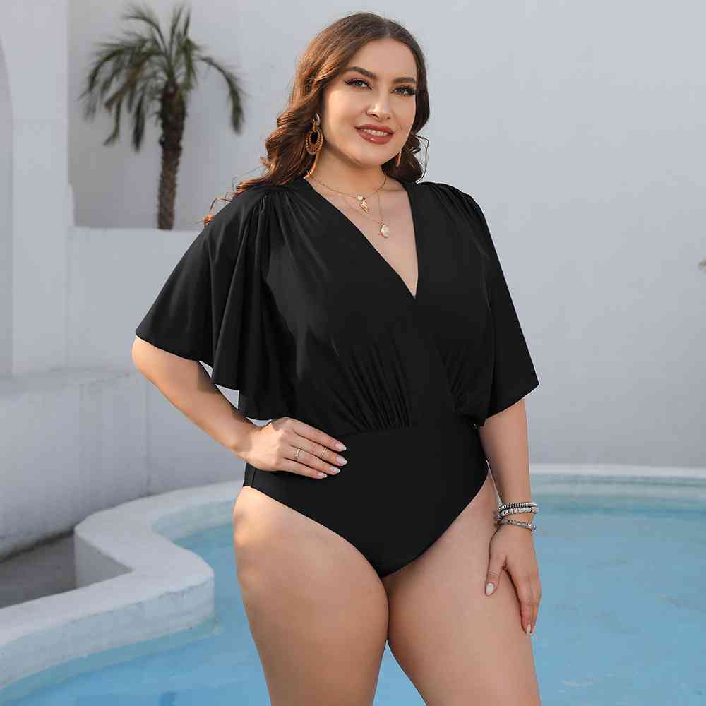 
                  
                    Ruched Surplice Neck One-Piece Swimsuit
                  
                