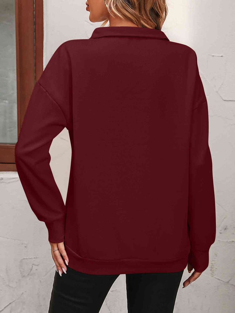 
                  
                    Zip-Up Dropped Shoulder Sweatshirt
                  
                