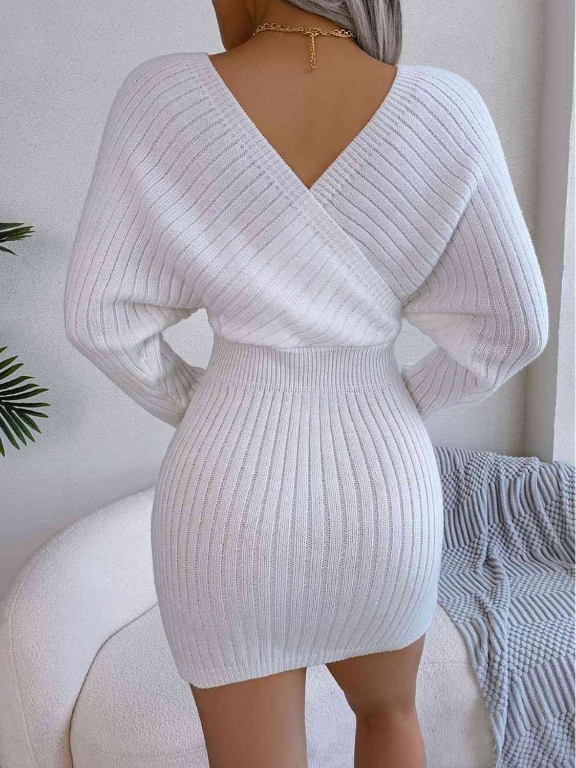 
                  
                    Rib-Knit Dolman Sleeve Sweater Dress
                  
                