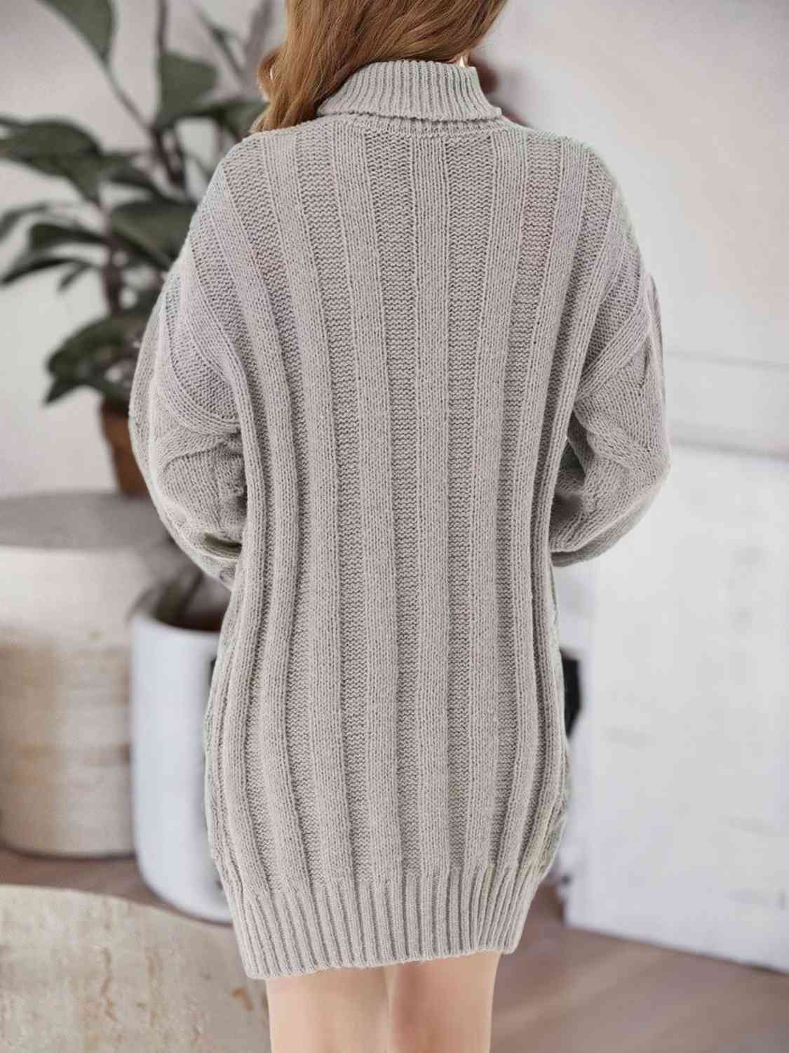 
                  
                    Cable-Knit Turtleneck Sweater Dress
                  
                