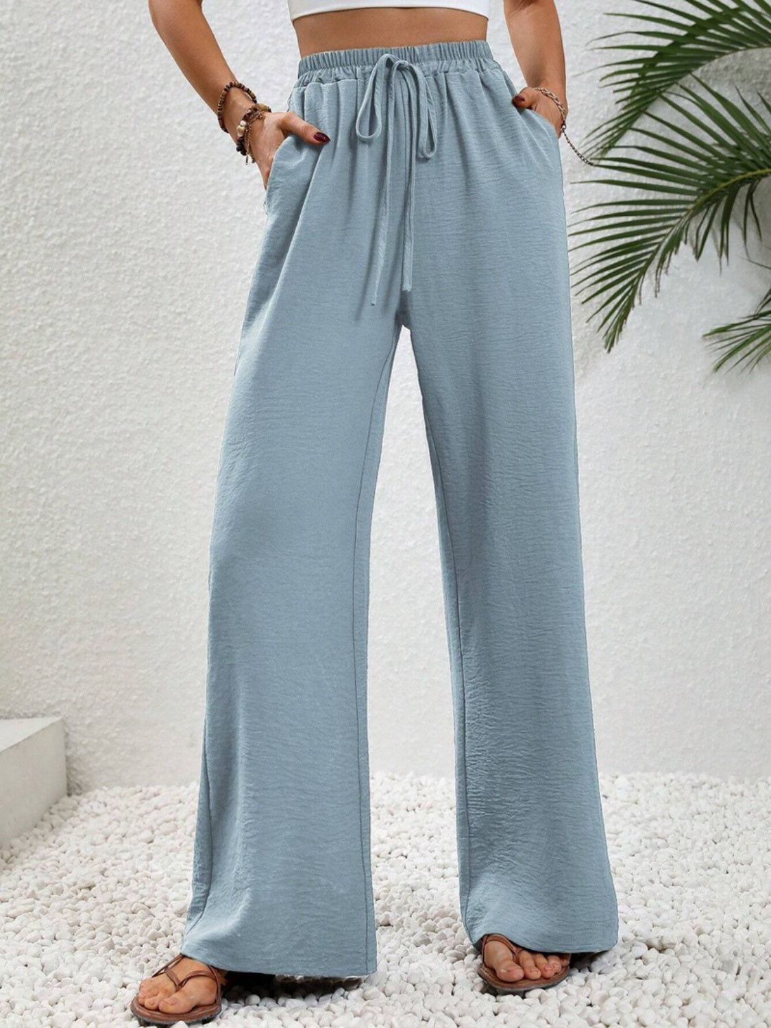 
                  
                    Wide Leg Drawstring Pants
                  
                