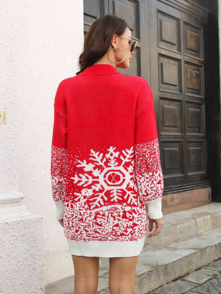 
                  
                    Snowflake Pattern Sweater Dress
                  
                