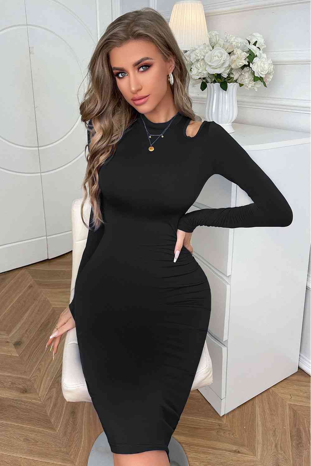 
                  
                    Cutout Long Sleeve Pencil Dress
                  
                