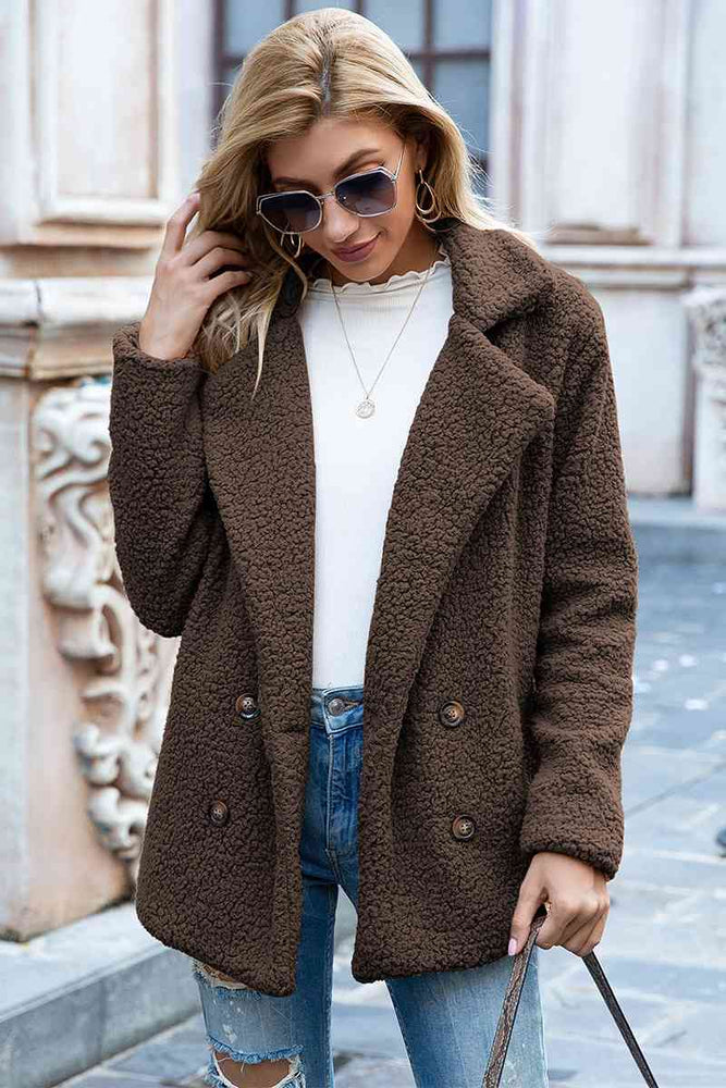 
                  
                    Lapel Collar Sherpa Coat
                  
                