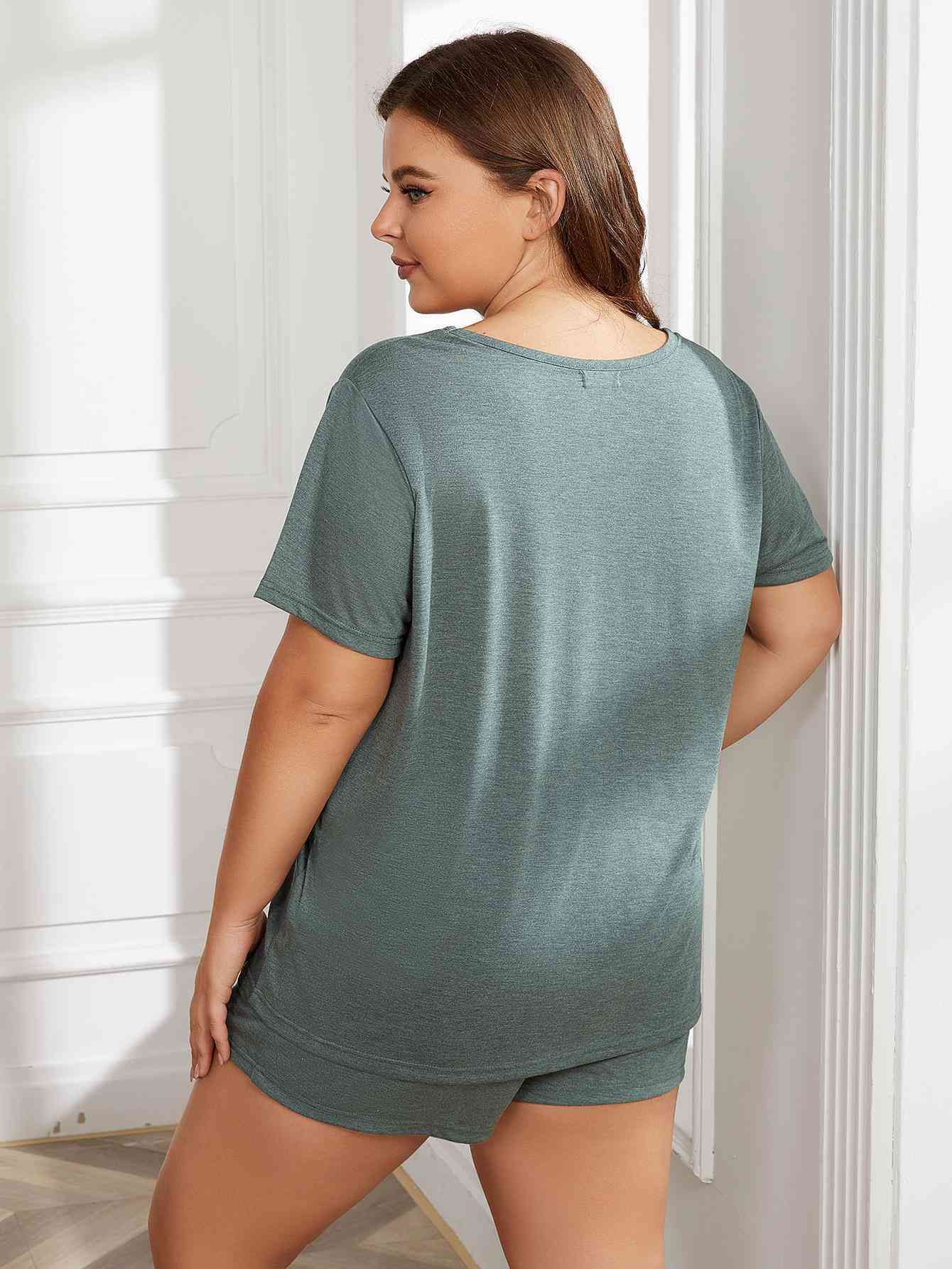 
                  
                    Round Neck Short Sleeve Two-Piece Loungewear Set
                  
                