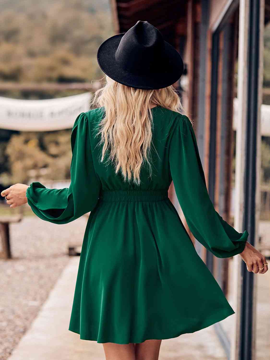 
                  
                    V-Neck Split Sleeve Mini Dress
                  
                