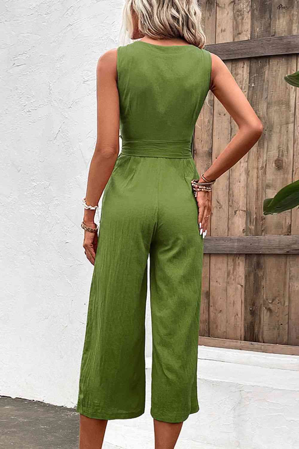 
                  
                    Tie Belt Sleeveless Jumpsuit with Pockets
                  
                