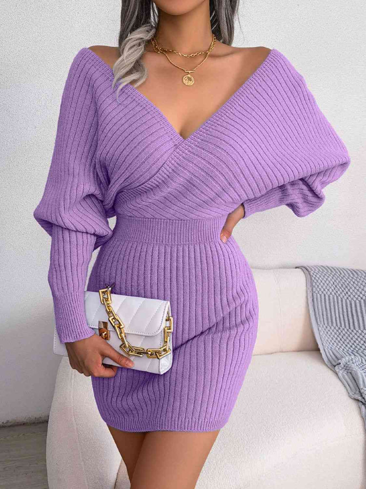 
                  
                    Rib-Knit Dolman Sleeve Sweater Dress
                  
                