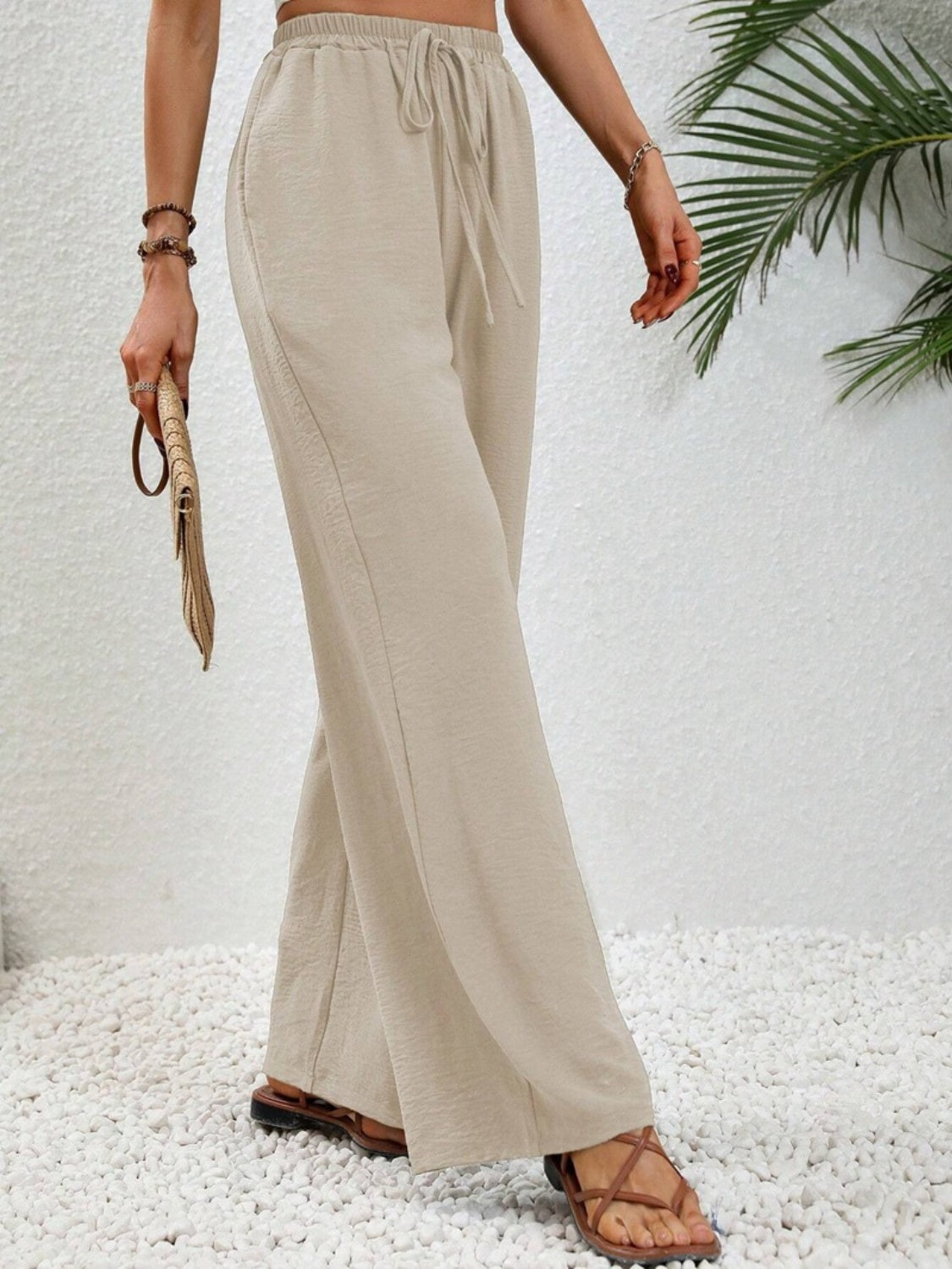 
                  
                    Wide Leg Drawstring Pants
                  
                