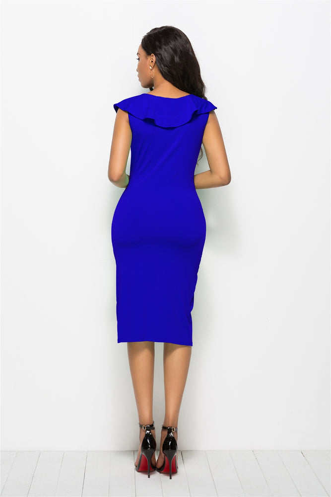 
                  
                    Ruched Ruffled Cap Sleeve Dress
                  
                