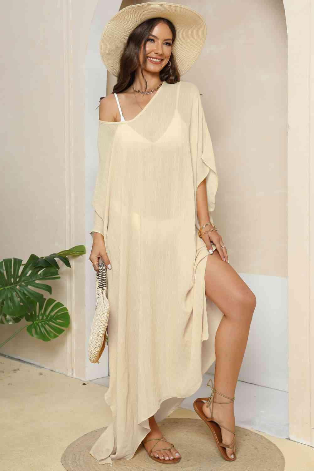 
                  
                    V-Neck Three-Quarter Sleeve Cover-Up
                  
                