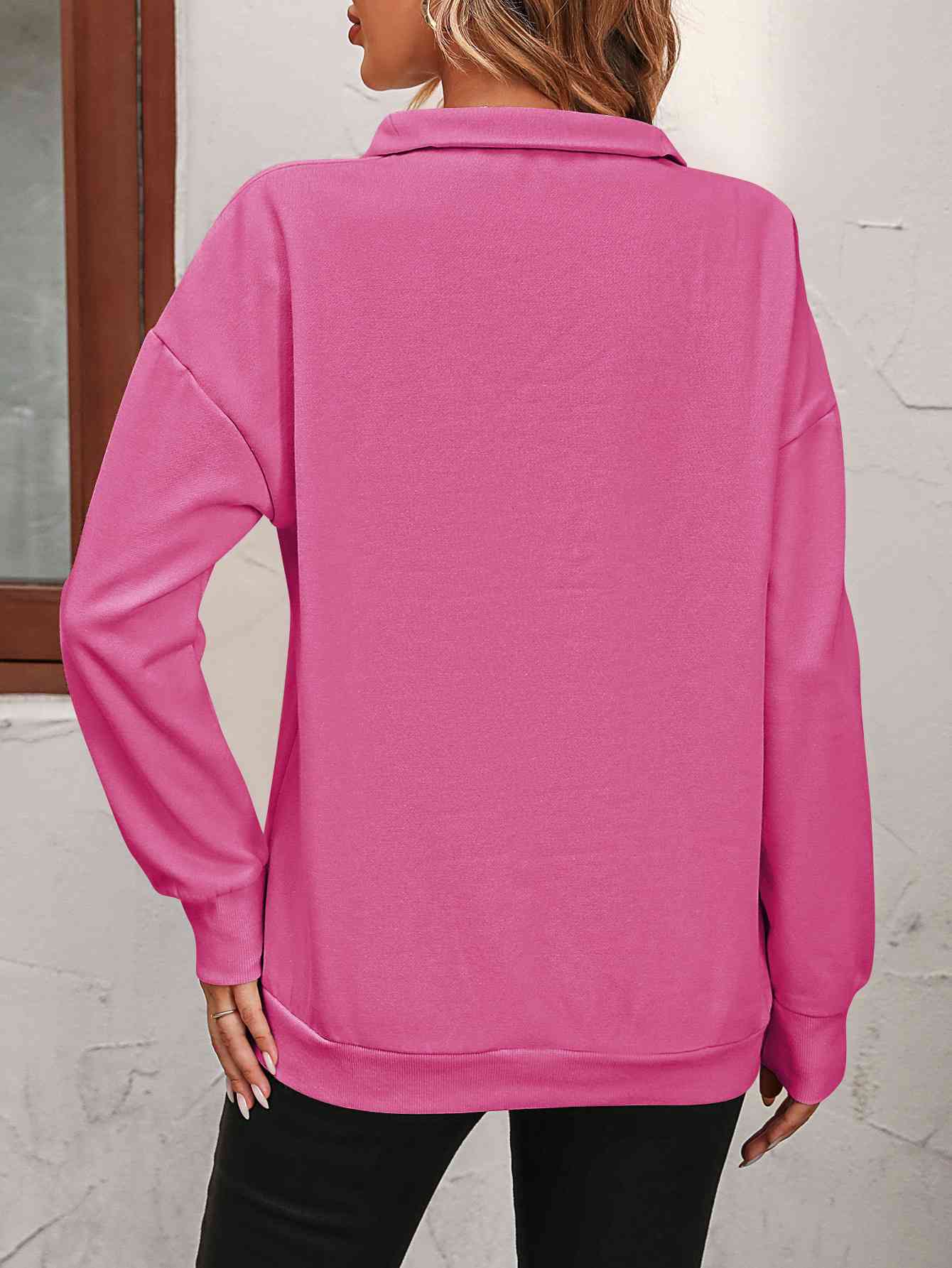 
                  
                    Zip-Up Dropped Shoulder Sweatshirt
                  
                