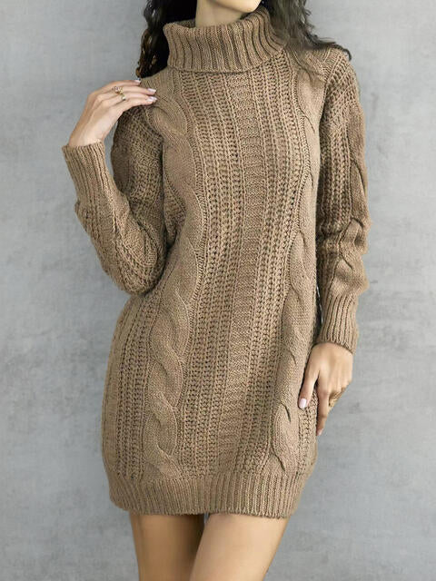 
                  
                    Turtleneck Ribbed Sweater Dress
                  
                